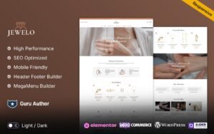 Jewelo - Jewelry and Fashion Responsive WooCommerce Elementor Store WooCommerce Theme - Nulled Download - EmpireGPL