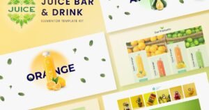 Juice Bar & Drink Elementor Template Kit - Nulled Download - EmpireGPL