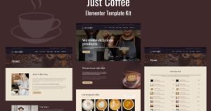 Justcoffee - Cafe and Coffee Elementor Template Kit - Nulled Download - EmpireGPL