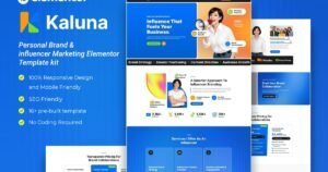 Kaluna - Personal Brand & influencer Marketing Elementor Template kit - Nulled Download - EmpireGPL