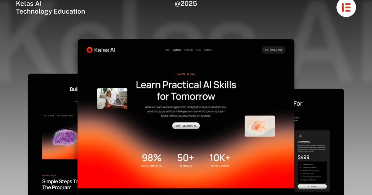 KelasAI - AI & Tech Online Course Elementor Template Kit - Nulled Download - EmpireGPL