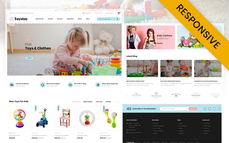 Kids Cloth & Toy Store OpenCart Responsive Template OpenCart Template – Nulled Download – EmpireGPL