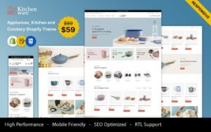 Kitchenware - Kitchen, Home Appliances,and Crockery Multipurpose Responsive Shopify Theme - Nulled Download - EmpireGPL