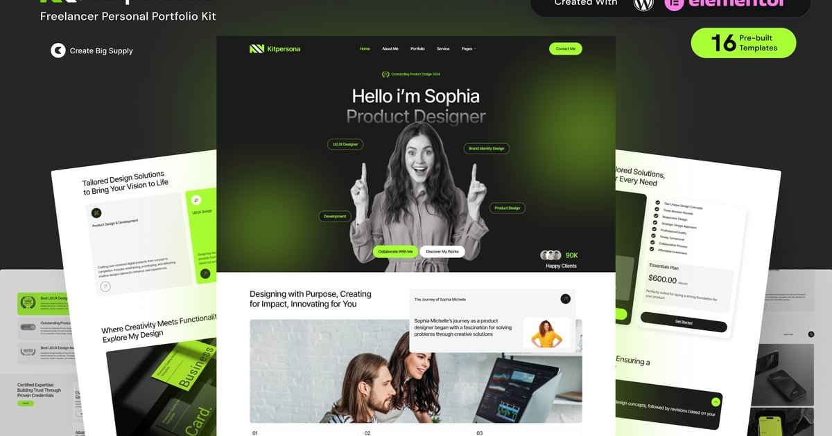 KitPersona Personal Portfolio Elementor Template Kit for Freelancers, Designers, and Creatives - Nulled Download - EmpireGPL