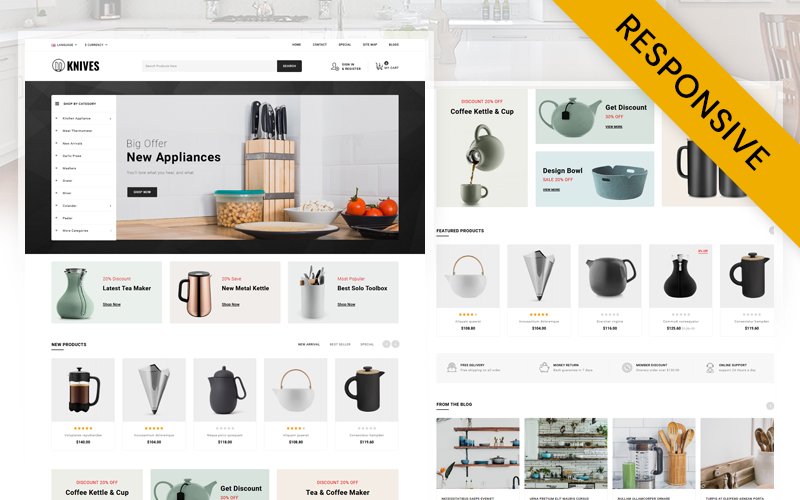 Knives - Kitchen Appliances Store OpenCart Responsive Template OpenCart Template - Nulled Download - EmpireGPL