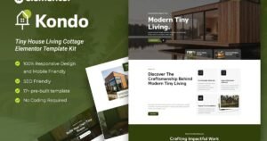 Kondo - Tiny House Living Cottage Elementor Template Kit - Nulled Download - EmpireGPL