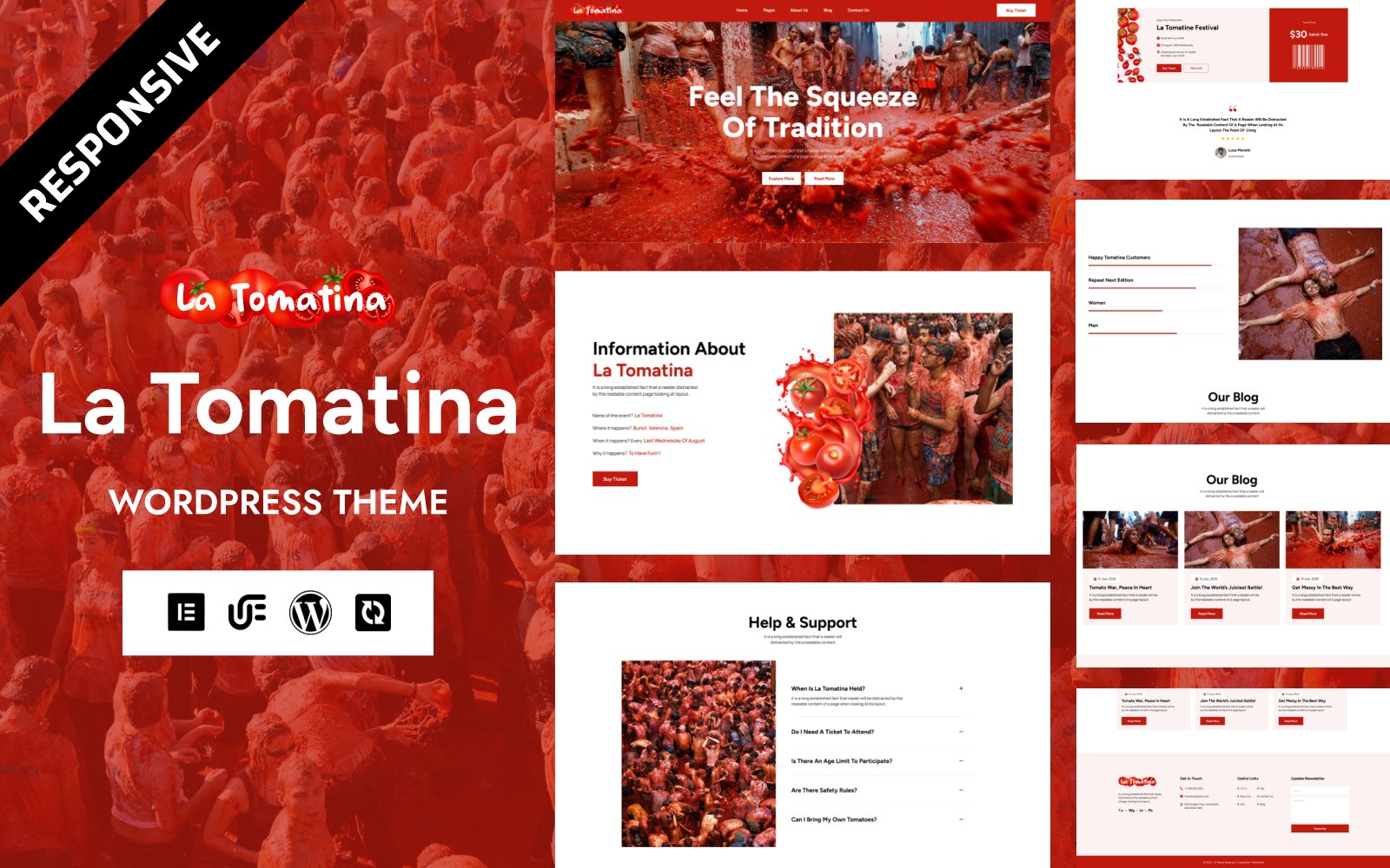 La Tomatina – Festival, Event-Focused And Celebration WordPress Elementor Theme WordPress Theme – Nulled Download – EmpireGPL