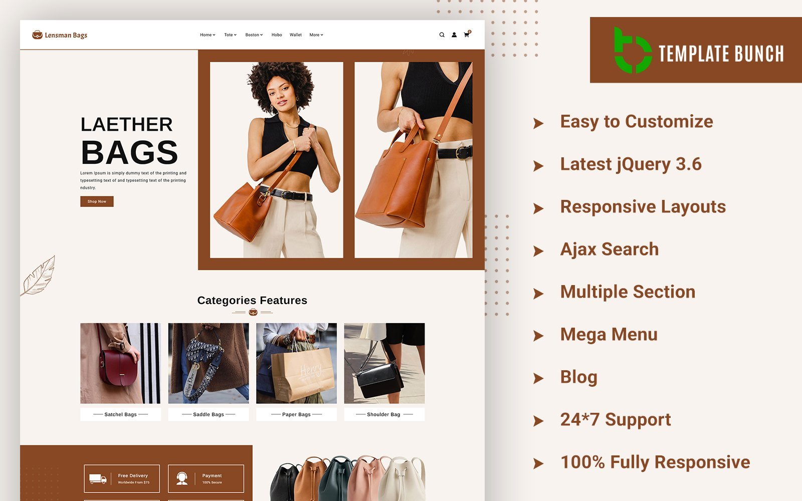 Lensman Bags – Responsive Shopify Theme For Ecommerce – Nulled Download – Empiregpl