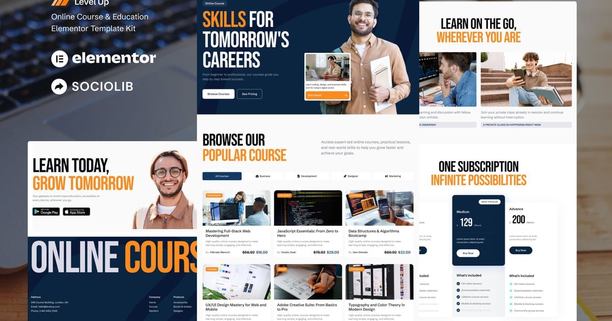 Level Up - Online Course & Education Elementor Template Kit - Nulled Download - EmpireGPL