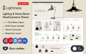 Lightness - Lighting and Home Decor Store Elementor WooCommerce Responsive Theme WooCommerce Theme - Nulled Download - EmpireGPL