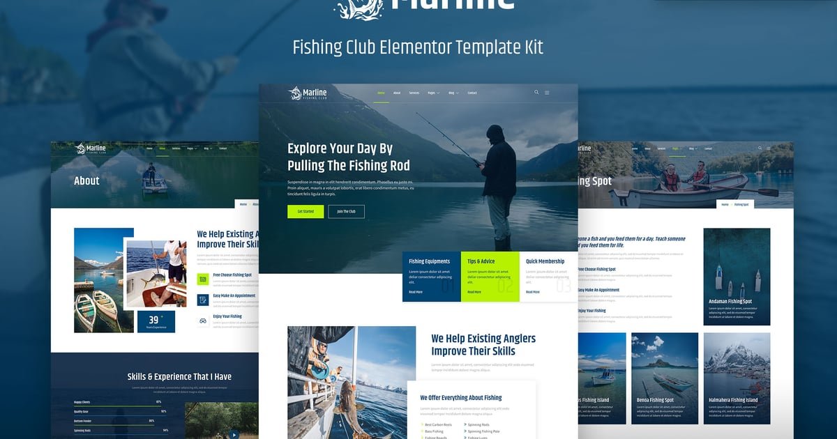 Marline – Fishing & Hunting Club Elementor Template Kit - Nulled Download - EmpireGPL