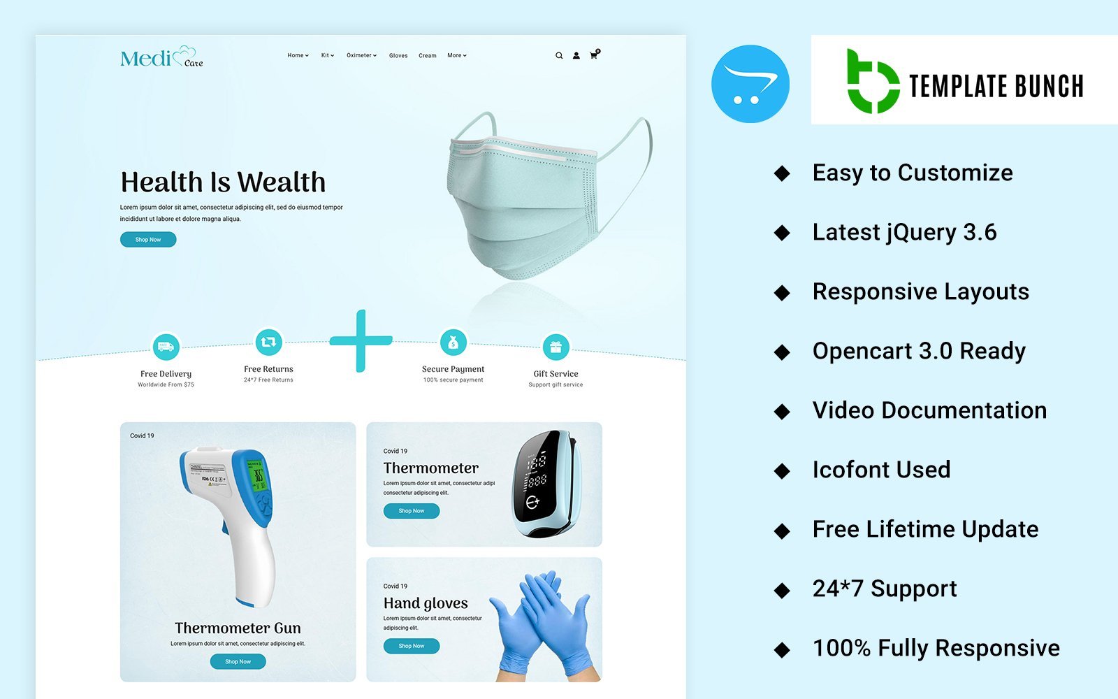Medi Care – OpenCart Themes and Website Templates for eCommerce Website Design OpenCart Template – Nulled Download – EmpireGPL