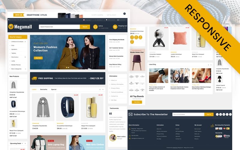 Megamall – Multipurpose Store OpenCart Responsive Template OpenCart Template – Nulled Download – EmpireGPL