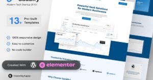 Modern Tech Startup Elementor Template Kit for SaaS Platforms, Software Products, Digital Solutions - Nulled Download - EmpireGPL