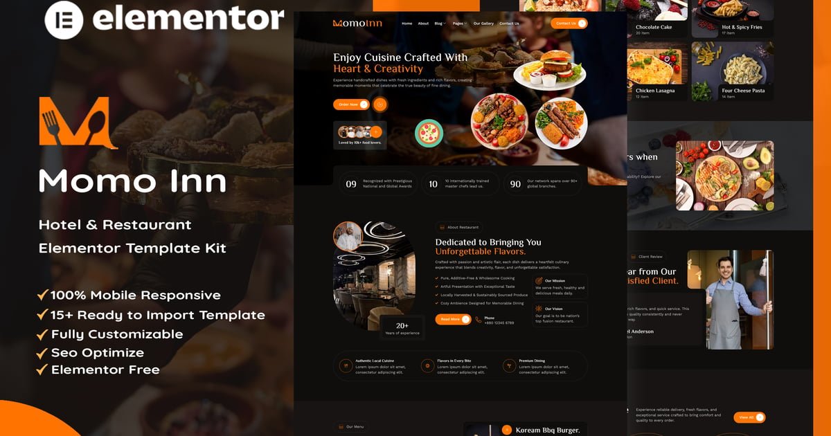 MomoInn - Hotel & Restaurant Elementor Template Kit - Nulled Download - EmpireGPL