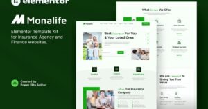 Monalife – Insurance Agency & Finance Elementor Template Kit - Nulled Download - EmpireGPL