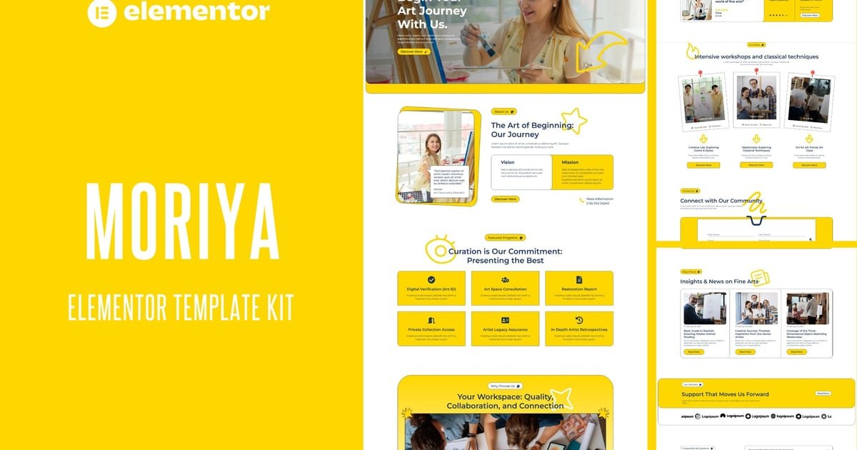 Moriya - Art Community Elementor Template Kit - Nulled Download - EmpireGPL