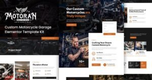 Motoran - Custom Motorcycle Garage Service Elementor Template Kit - Nulled Download - EmpireGPL