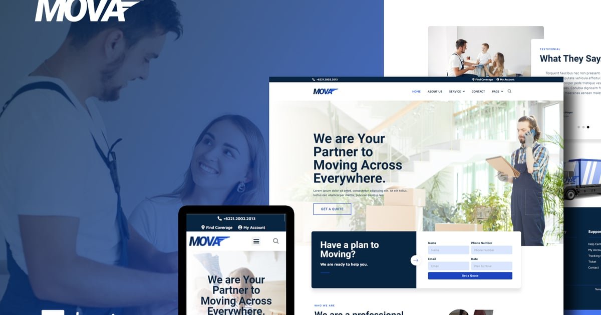 Mova - Moving Company Elementor Template Kit - Nulled Download - EmpireGPL