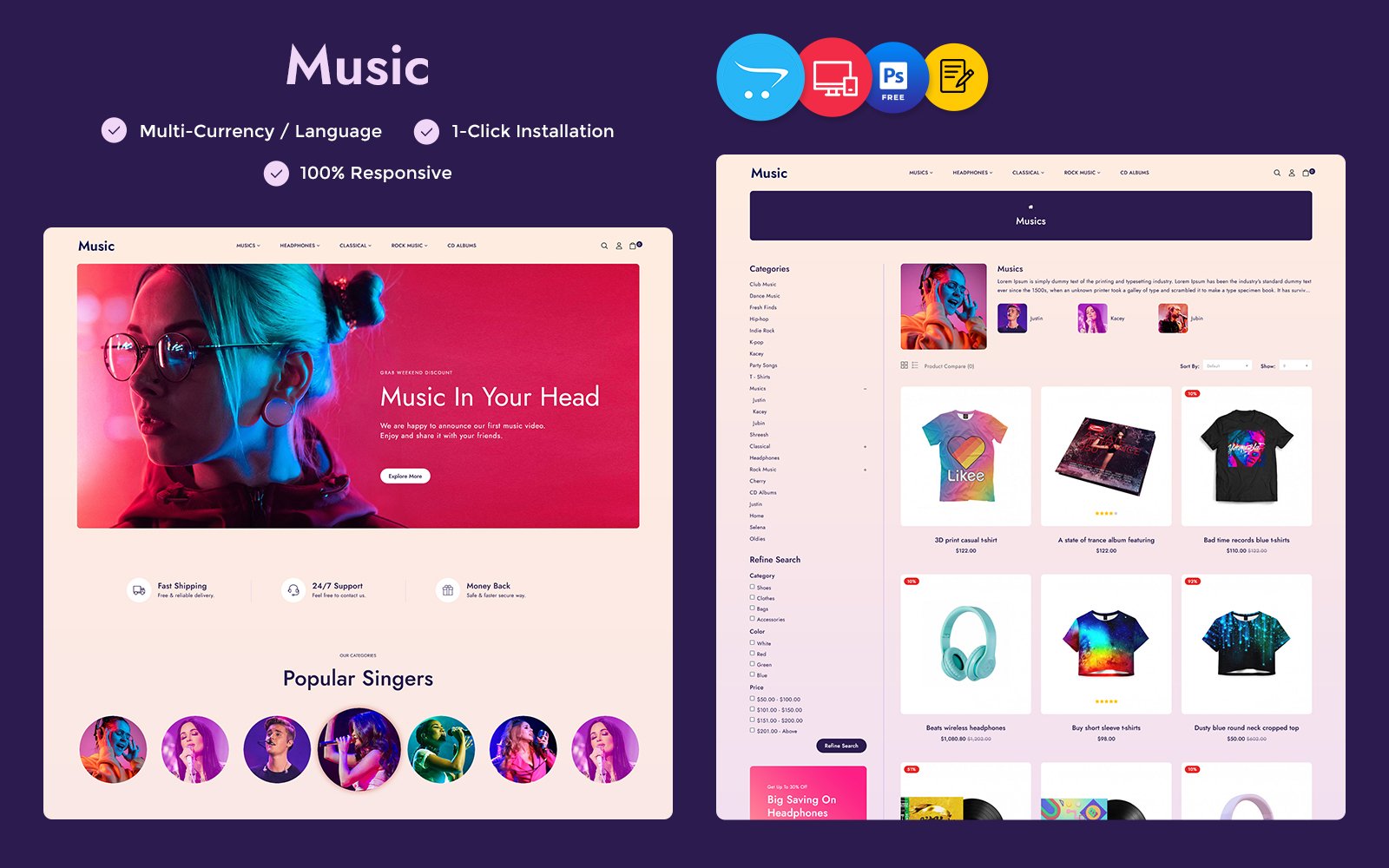 Music – Music Store, Musical Instruments and Accessories Multipurpose Opencart Theme OpenCart Template – Nulled Download – EmpireGPL
