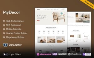 MyDecor - Furniture, Interior, Art & Crafts WooCommerce Elementor Theme WooCommerce Theme - Nulled Download - EmpireGPL