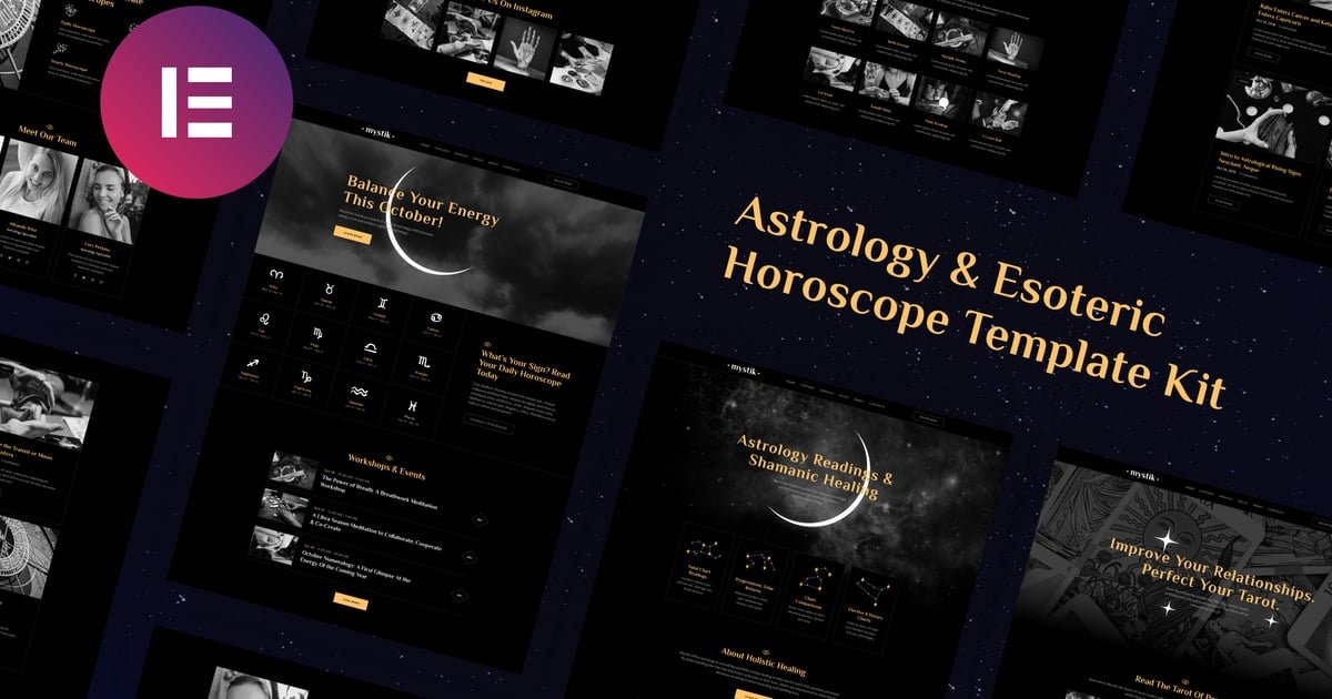 Mystik | Astrology & Esoteric Horoscope Elementor Template Kit – Nulled Download – EmpireGPL