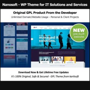 Nanosoft - WP Theme for IT Solutions and Services Company - Nulled Download - EmpireGPL