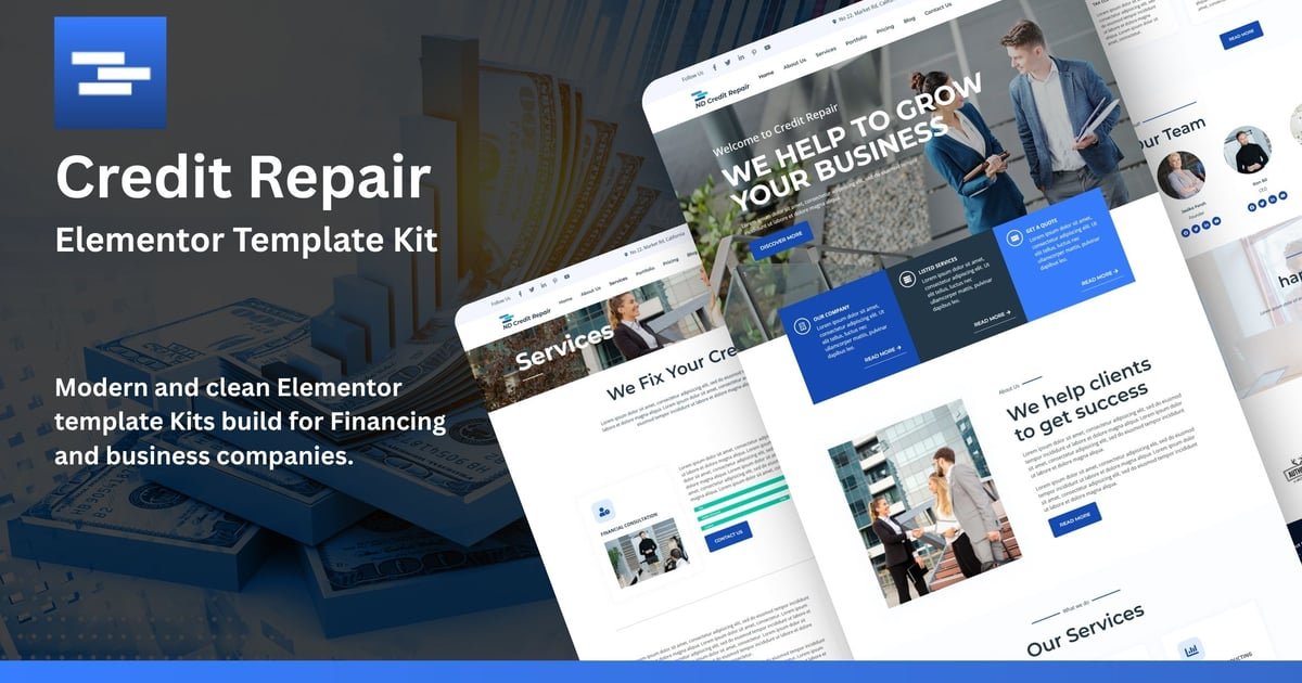 ND Credit Repair – Finance Company Elementor Template Kit – Nulled Download – EmpireGPL