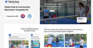 Netplay - Padel Club & Community Elementor Template Kit - Nulled Download - EmpireGPL