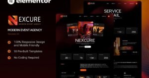 Nexcure - Modern Event Agency Elementor Template Kit - Nulled Download - EmpireGPL