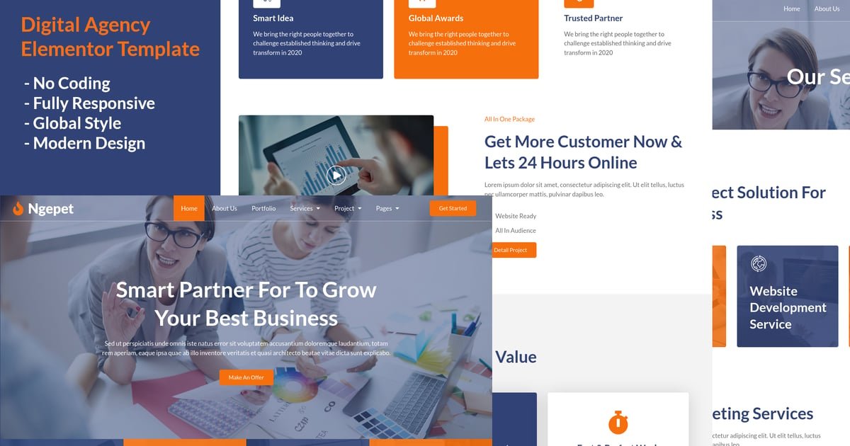 Ngepet – Creative Agency Company Elementor Template Kit – Nulled Download – EmpireGPL