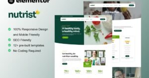 Nutrist - Healthy Food & Nutrition Service Elementor Template Kit - Nulled Download - EmpireGPL