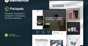 Packpals – Packaging Company Elementor Template Kit - Nulled Download - EmpireGPL