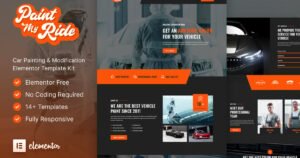 PaintMyRide – Car Painting & Modification Elementor Template Kit - Nulled Download - EmpireGPL