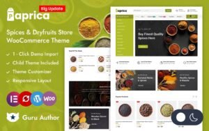 Paprica - Spices and Dryfruits Food Store Elementor WooCommerce Responsive Theme WooCommerce Theme - Nulled Download - EmpireGPL