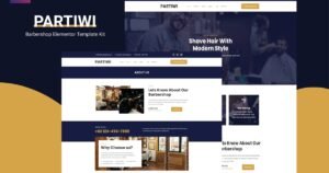 Partiwi - Barbershop Elementor Template Kit - Nulled Download - EmpireGPL