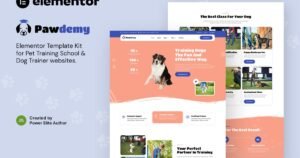 Pawdemy – Pet Training Academy Elementor Template Kit - Nulled Download - EmpireGPL