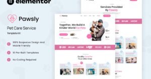 Pawsly - Pet Care Service Elementor Template Kit - Nulled Download - EmpireGPL