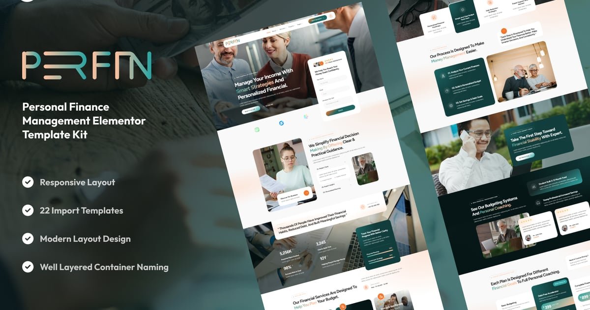 Perfin - Personal Finance Management Elementor Template Kit - Nulled Download - EmpireGPL
