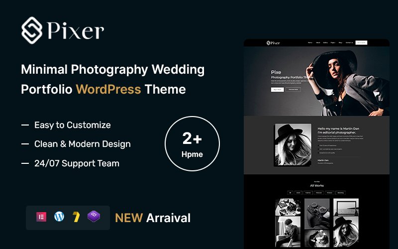 Pixer – Minimal Photography Wedding Portfolio WordPress Theme - Nulled Download - EmpireGPL