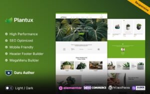 Plantux - Plants and Nursery and Farming Elementor Responsive WooCommerce Theme - Nulled Download - EmpireGPL