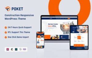 Poket – Construction Responsive WordPress Theme - Nulled Download - EmpireGPL