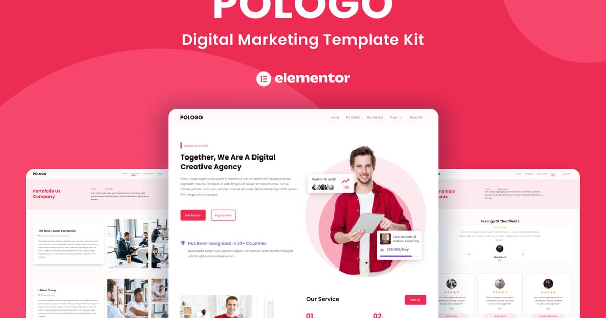 Pologo - Digital Marketing Elementor Template Kit - Nulled Download - EmpireGPL