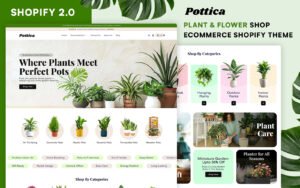 Pottica - Plants Responsive Shopify Theme for eCommerce - Nulled Download - EmpireGPL