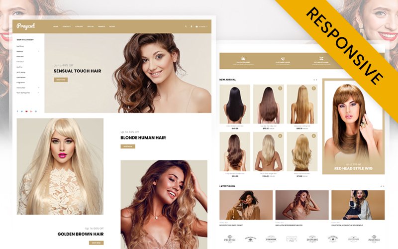 Praycut - Women Hair Style and Wig Store OpenCart Responsive Template OpenCart Template - Nulled Download - EmpireGPL
