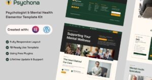 Psychona - Psychologist & Mental Health Elementor Template Kit - Nulled Download - EmpireGPL