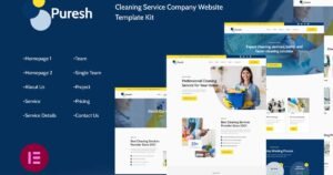 Puresh | Cleaning Services Company Elementor Template Kit - Nulled Download - EmpireGPL
