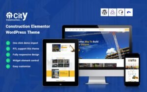 Qcity - Construction Elementor WordPress Them WordPress Theme - Nulled Download - EmpireGPL