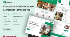 Qourse | Education & Online Course Elementor Template Kit - Nulled Download - EmpireGPL