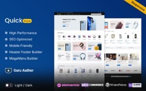 Quickstore – Electronics and Mega Shop Multipurpose Elementor WooCommerce Store WooCommerce Theme - Nulled Download - EmpireGPL